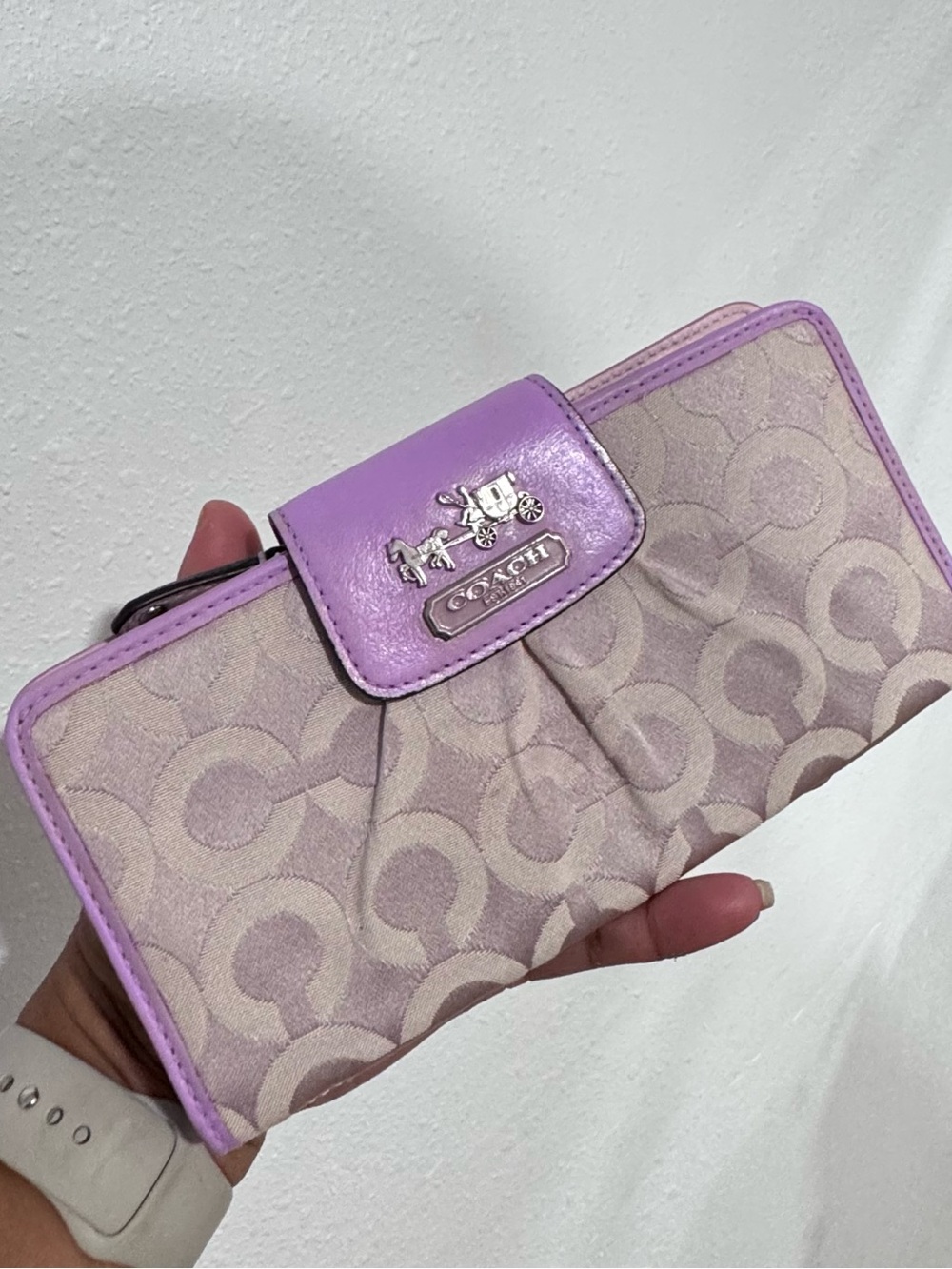 Coach Lavender Madison Opt Art Signature Zip Wallet